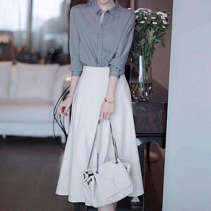 Damen elegantes Blusenshirt mit modernem Schnitt und klassischen Akzenten WW