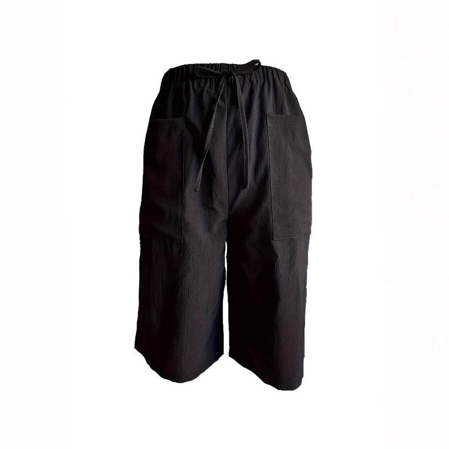 Damen lässige Culotte-Shorts mit elastischem Bund und praktischen Seitentaschen WW