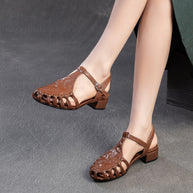 Damen Sandalen mit geflochtenem Designelement und bequemem Blockabsatz WW