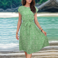 Damen Midikleid mit asymmetrischem Schnitt und modischem Bindegürtel WW