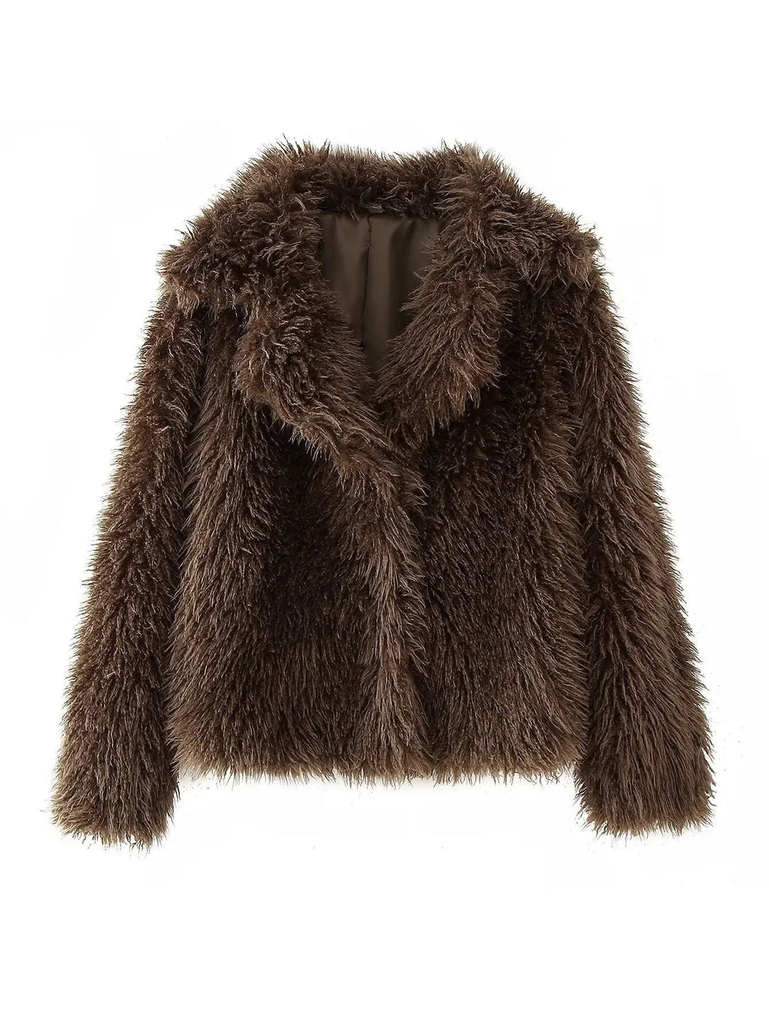 Damen Kuschelige Fleecejacke mit großzügigem Kragen und weichem Innenfutter W&W Mode