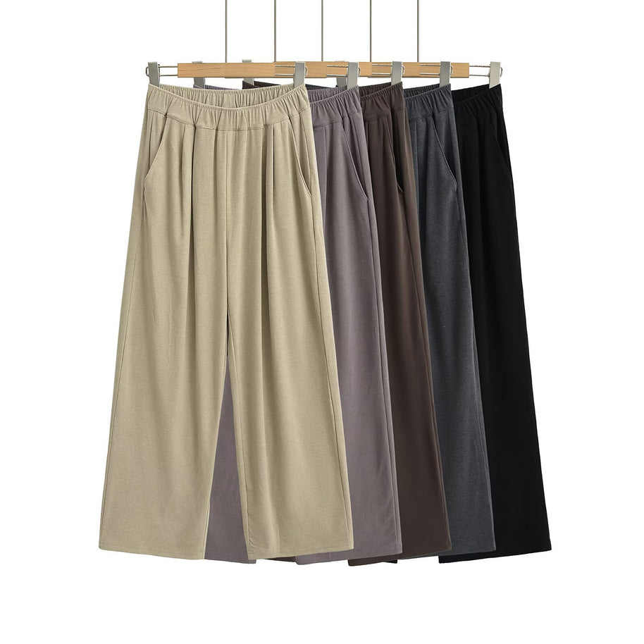 Damen Weite Chino-Hose mit elastischem Bund WW