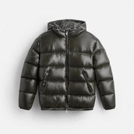 Damen Steppjacke mit glänzender Oberfläche und verstellbarem Kapuzenbereich WW