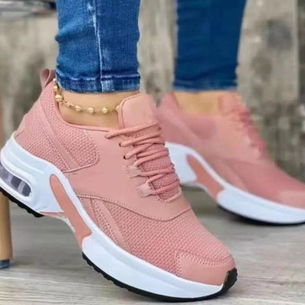 Damen Sportliche Sneakers mit atmungsaktivem Mesh-Obermaterial und dämpfender Sohle W&W
