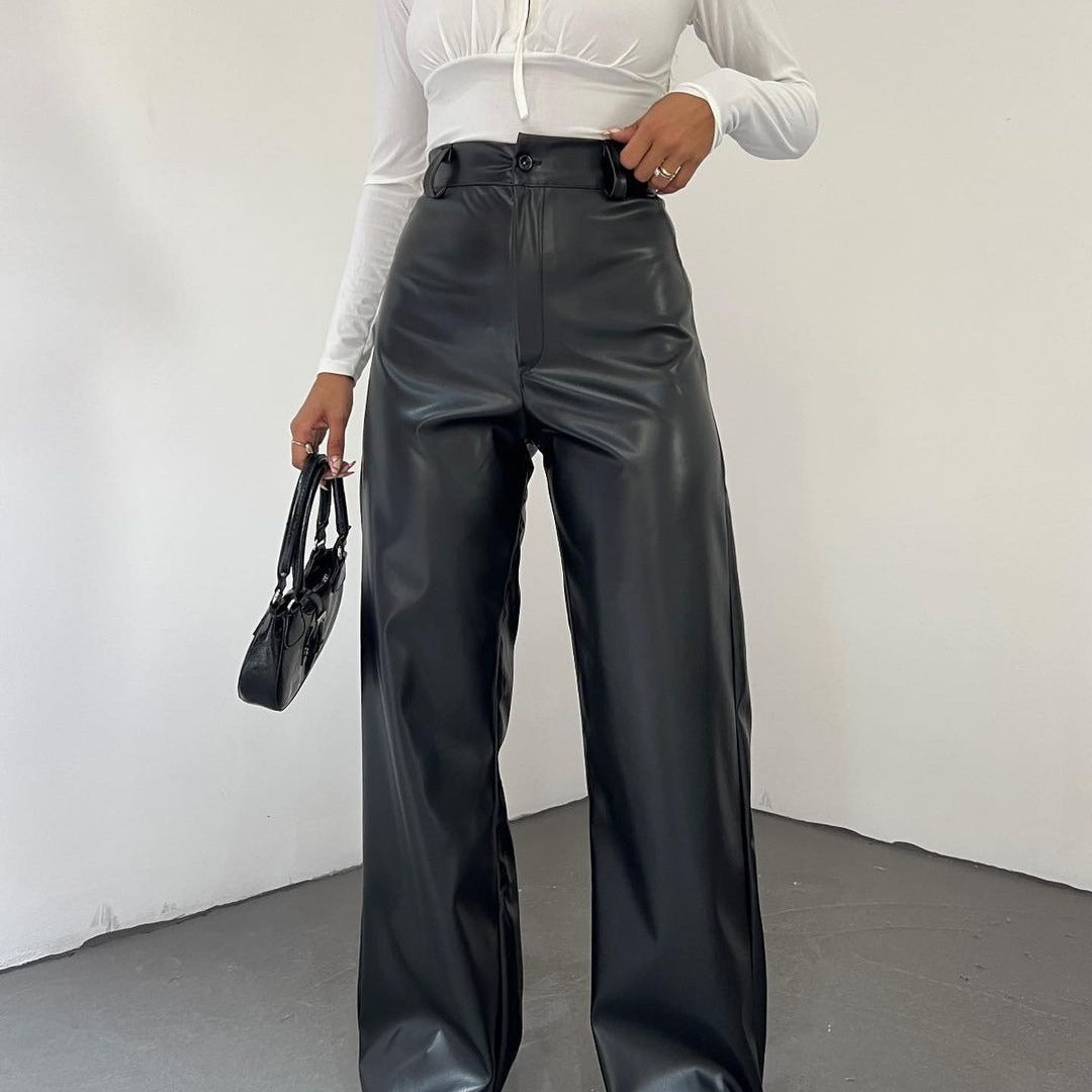 Damen Weite Hochbundhose aus leichtem Material mit eleganter Passform WW