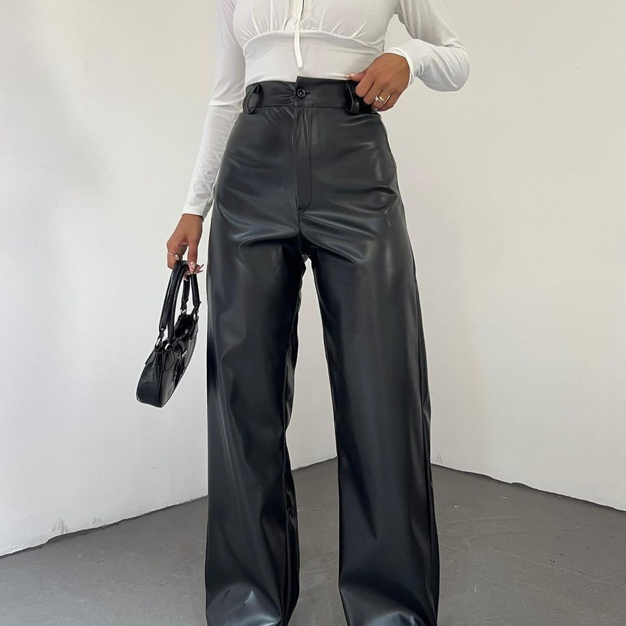 Damen Weite Hochbundhose aus leichtem Material mit eleganter Passform WW