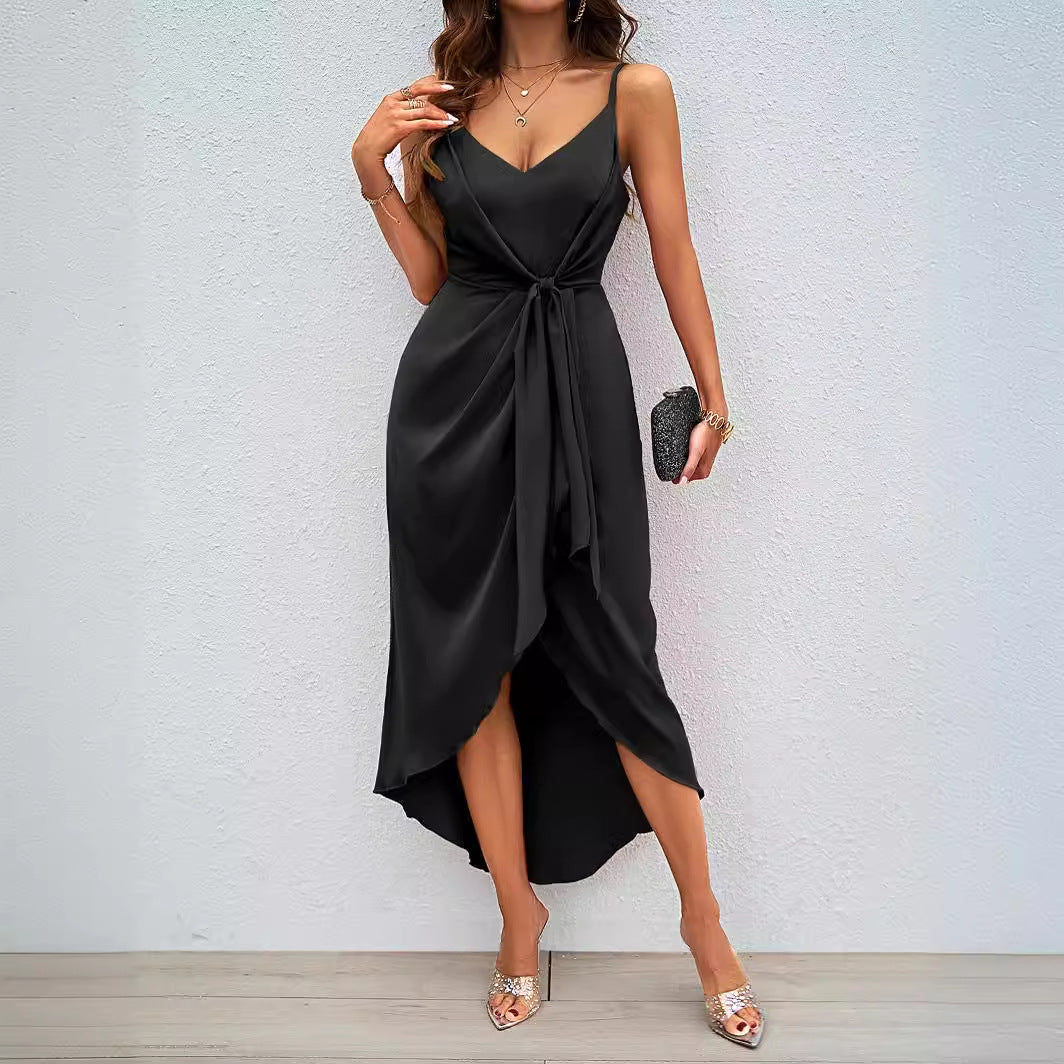 Damen Wickelkleid mit elegantem V-Ausschnitt und verspieltem Schlitz WW