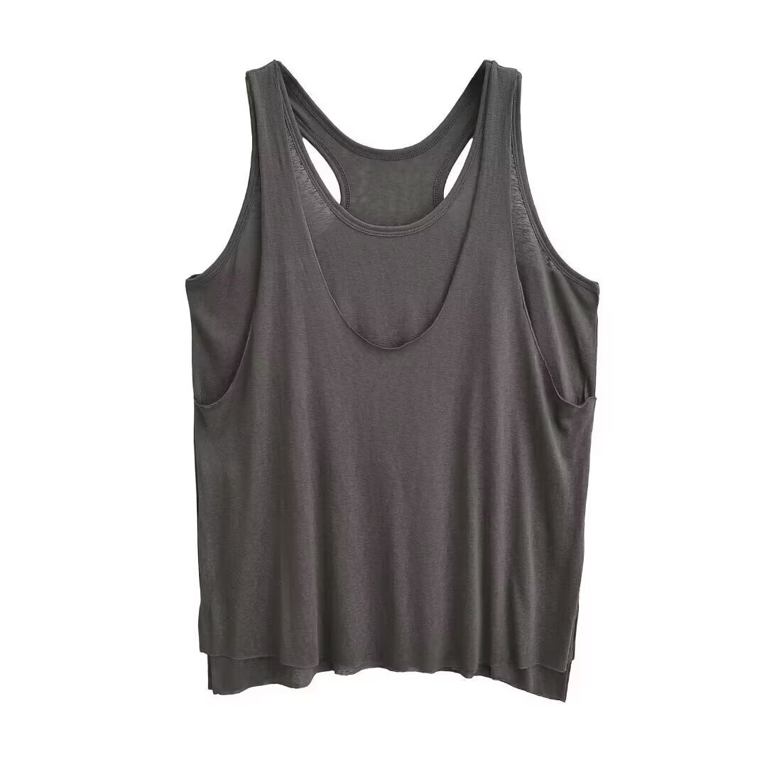 Damen sportliches Tanktop mit asymmetrischem Rückendesign WW