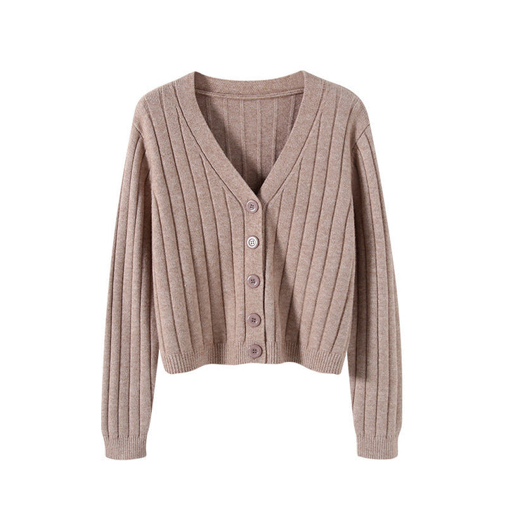Damen-Kabelstrickpullover mit V-Ausschnitt