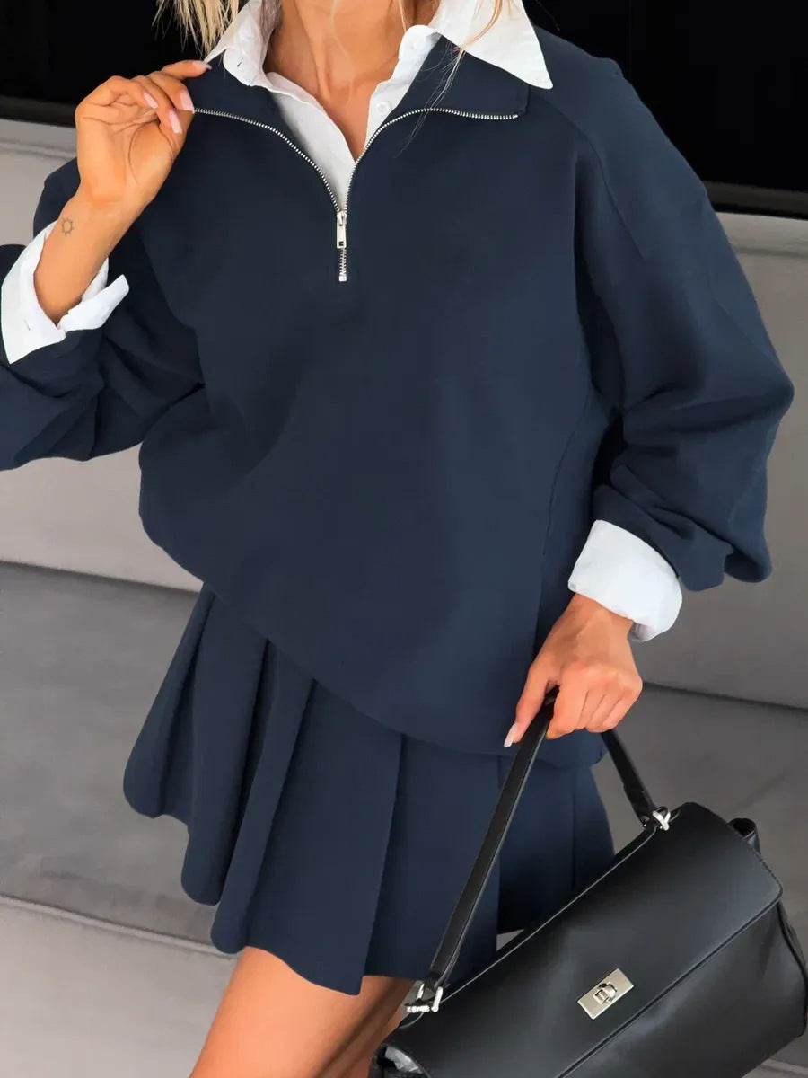 Damen sportlicher Pullover mit Reißverschluss WW