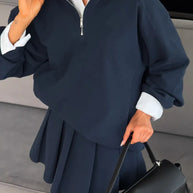 Damen sportlicher Pullover mit Reißverschluss WW