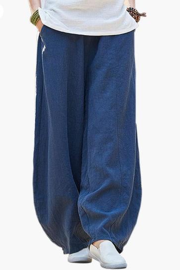 Damen Leichte und luftige Palazzo-Hose mit weitem Schnitt WW