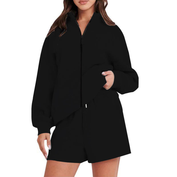 Damen Sportliches Set mit Reißverschluss und lockerer Passform WW