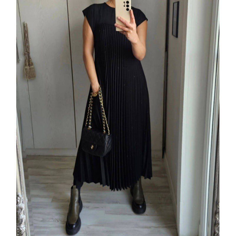 Damen Plissiertes Maxikleid mit elegantem Schnitt und dekorativen Details W&W Mode
