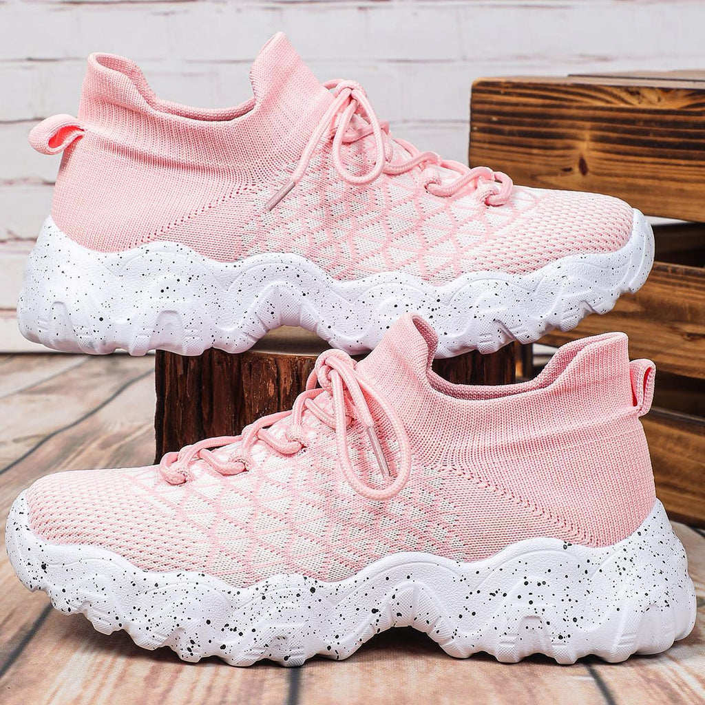 Damen Atmungsaktive Sneaker mit elastischem Strick-Obermaterial und flexibler Sohle WW