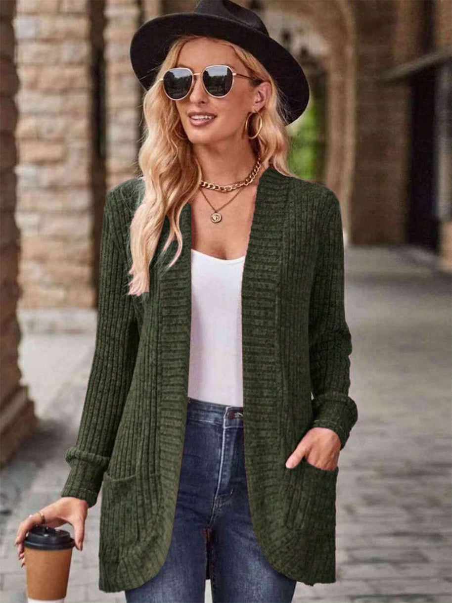 Damen Strickjacke mit strukturiertem Design und praktischen Taschen WW