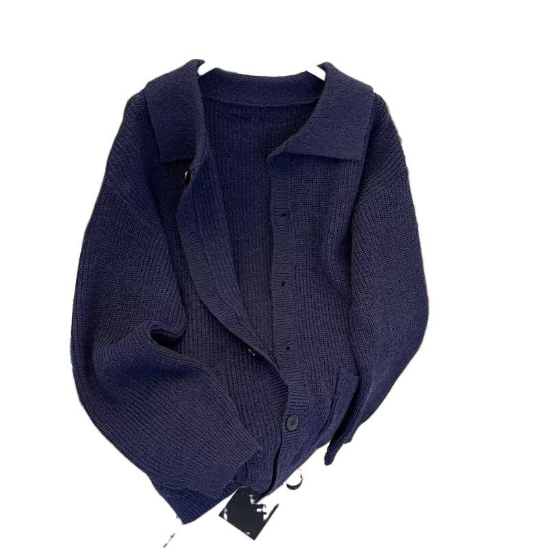 Damen Strickjacke mit übergroßem Schnitt und elegantem Kragen WW