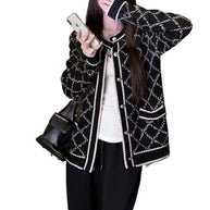 Damen Strickjacke mit dekorativem Muster und Taschen WW