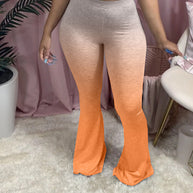 Damen Sportliche Flared Leggings mit Farbverlauf WW