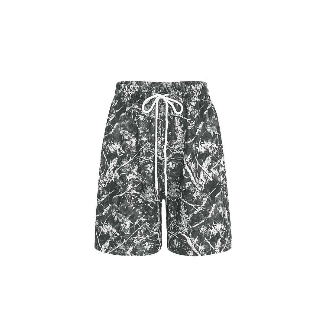 Damen Freizeit-Shorts mit stylischem Camouflage-Muster und elastischem Bund WW