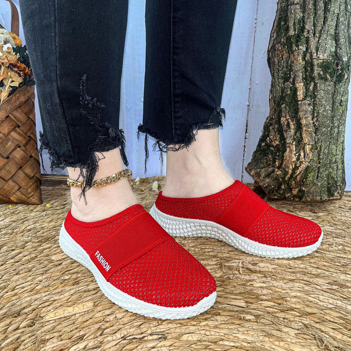 W&W Mode | Orthopädische Slip on Damenschuhe Mit Klettverschluss