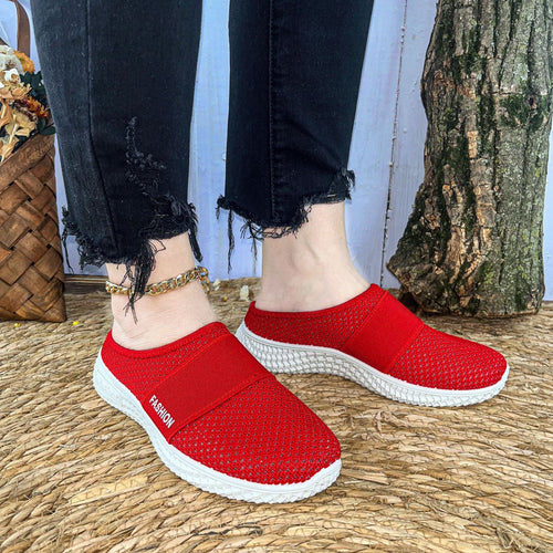 W&W Mode | Orthopädische Slip on Damenschuhe Mit Klettverschluss