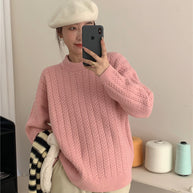 Damen Strickpullover mit strukturierter Zopfmusterung und lässigem Schnitt WW
