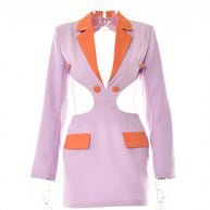 Damen Blazer-Kleid mit aufregendem Cut-Out-Design und kontrastierenden Details W&W