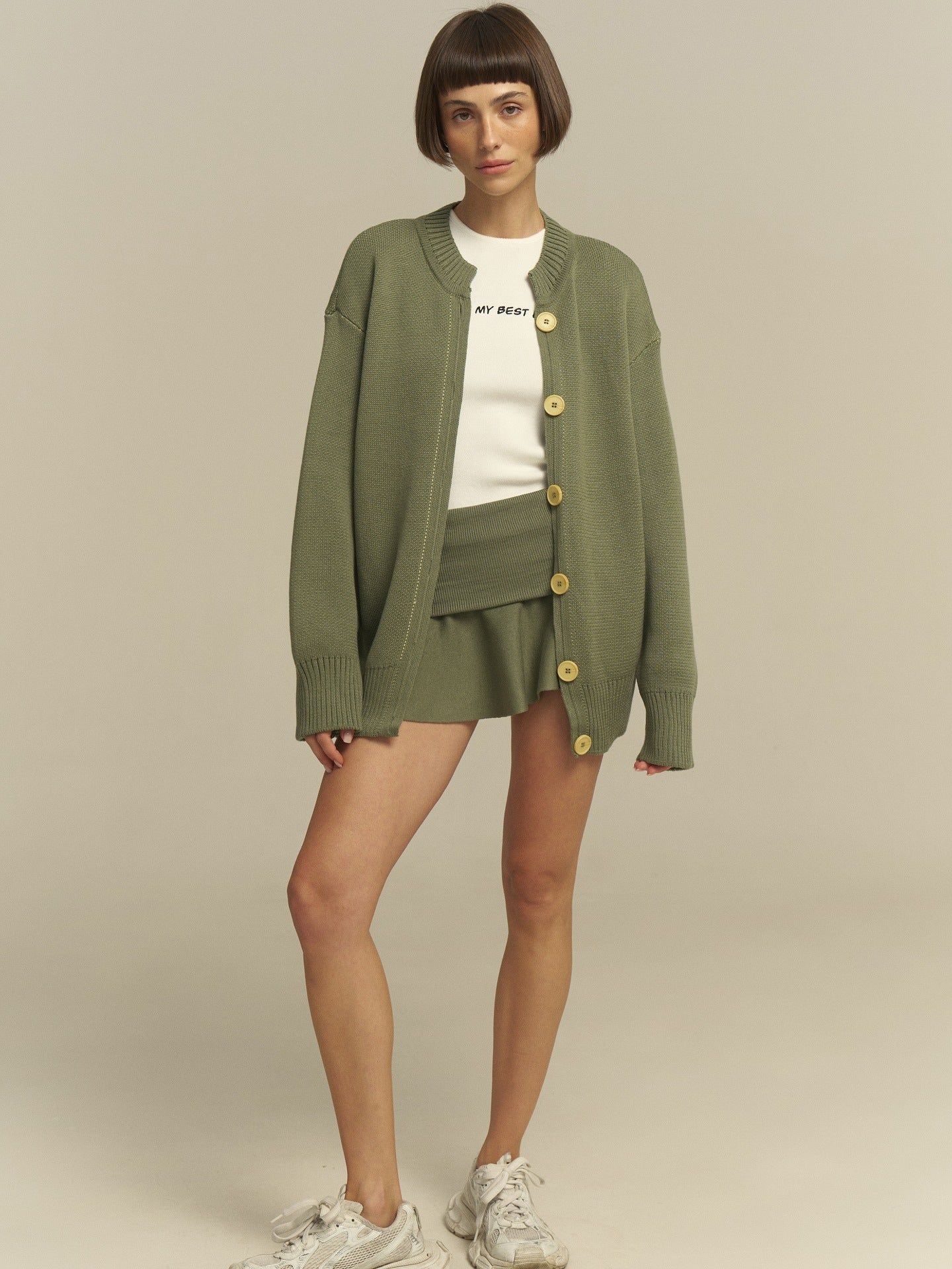 Damen bequemer Oversized-Pullover und lässige Palazzohose Set WW