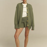 Damen bequemer Oversized-Pullover und lässige Palazzohose Set WW
