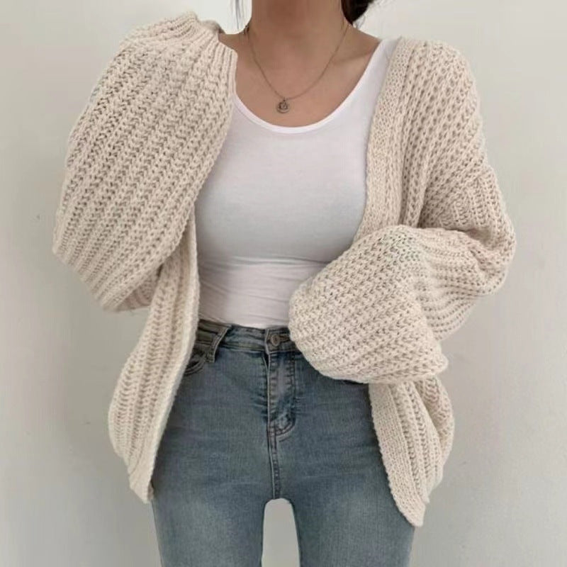 WW | Offener Strickjacke Aus Dickem Strick Für Damen
