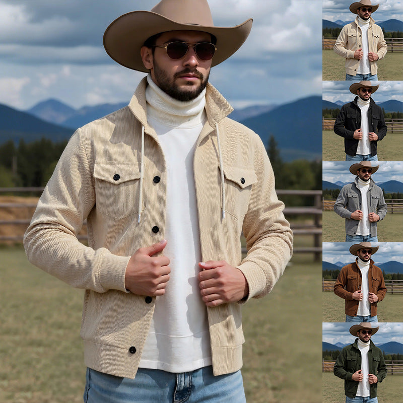 Herren lässige Strickjacke mit praktischen Brusttaschen und modernem Stehkragen WW