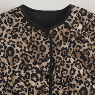Damen Steppjacke mit modernem Leo-Print und praktischen Taschen WW