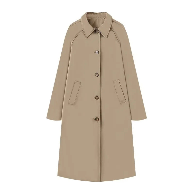 Damen eleganter Trenchcoat mit schmalem Schnitt und praktischen Taschen WW