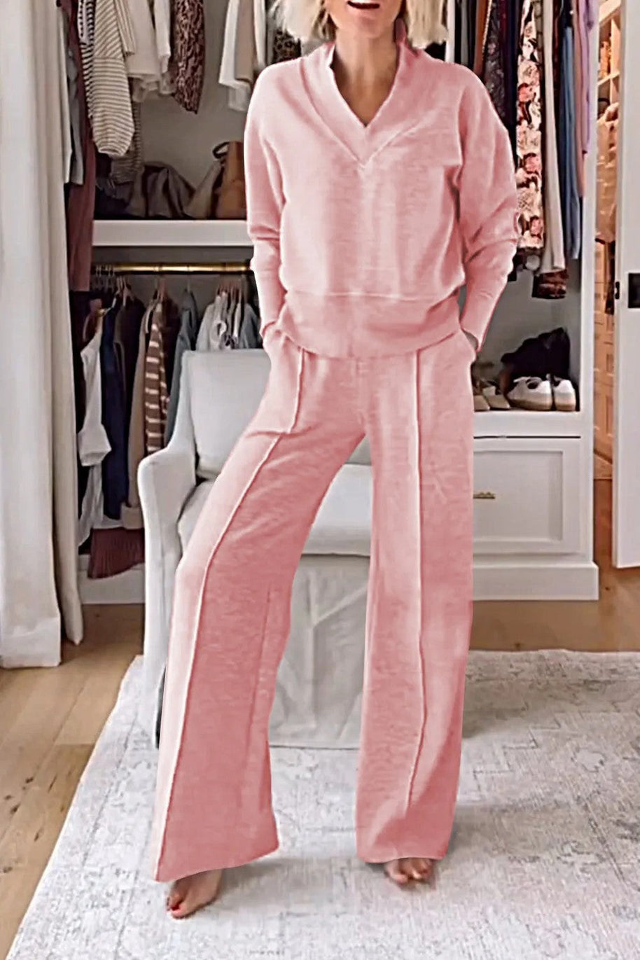 WW | Lockeres Oberteil und Hose mit weitem Bein Set