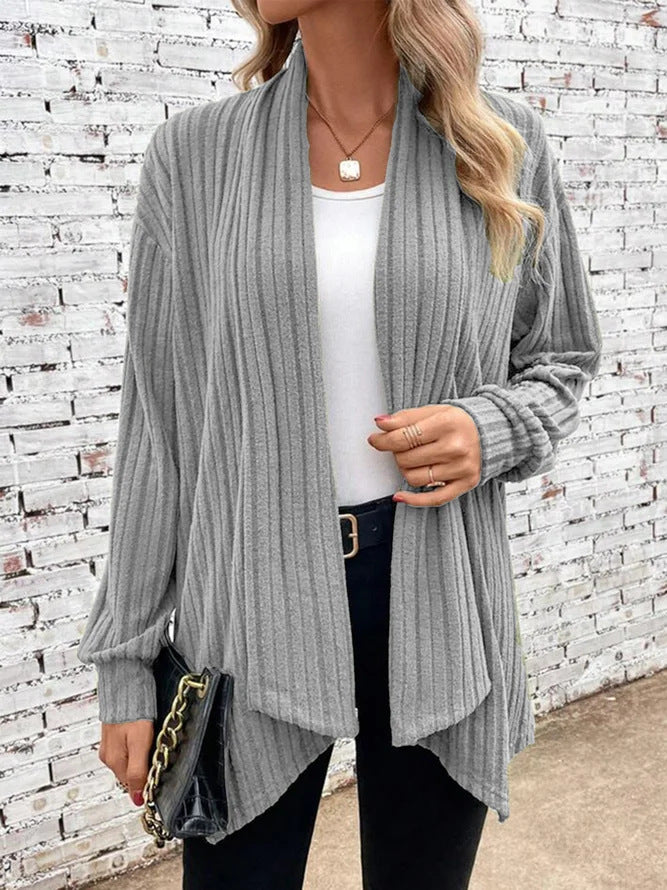 Damen angesagte Strickjacke mit strukturiertem Design und offenem Schnitt WW
