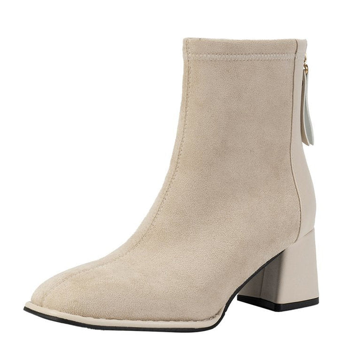 Damen Stiefeletten mit elegantem Blockabsatz und weichem Obermaterial W&W Mode