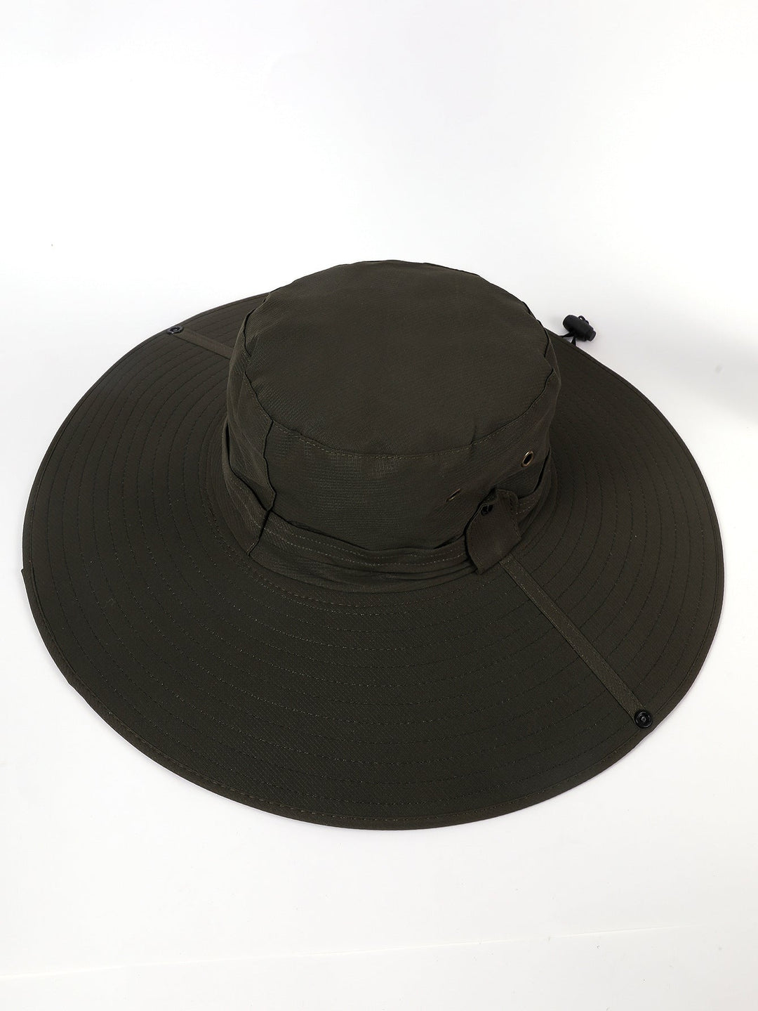 Damen Sonnenhut mit breiter Krempe und verstellbarem Kinnband W&W Mode