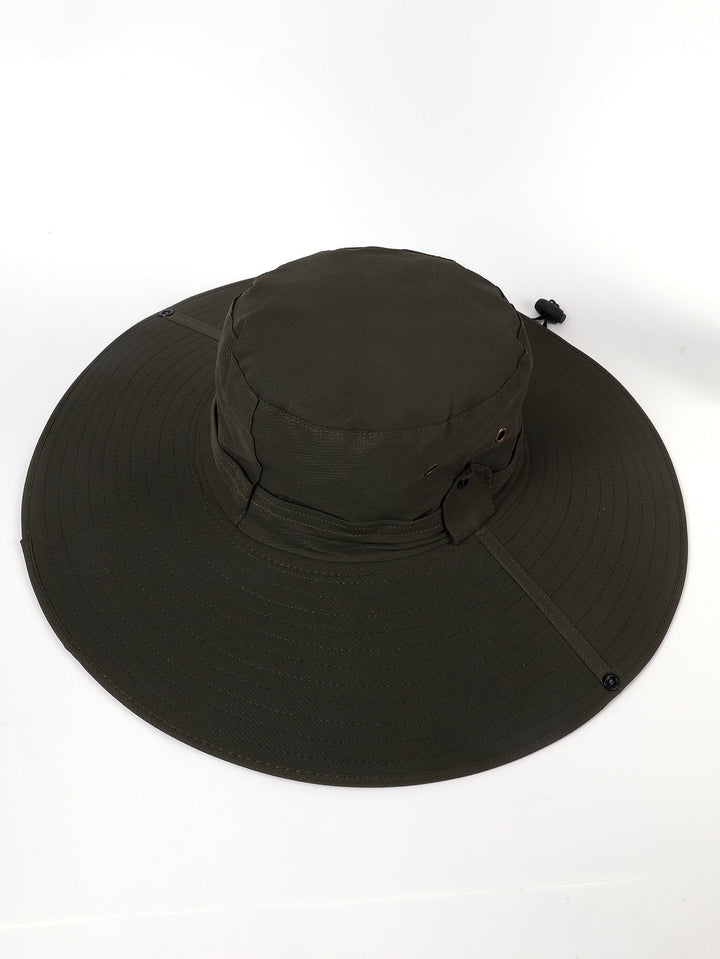 Damen Sonnenhut mit breiter Krempe und verstellbarem Kinnband W&W Mode