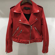 Damen Bikerjacke aus hochwertigem Wildlederimitat mit asymmetrischem Reißverschluss WW
