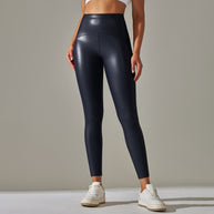 Damen Hochtaillierte, glänzende Fitness-Leggings mit sculptierendem Effekt WW