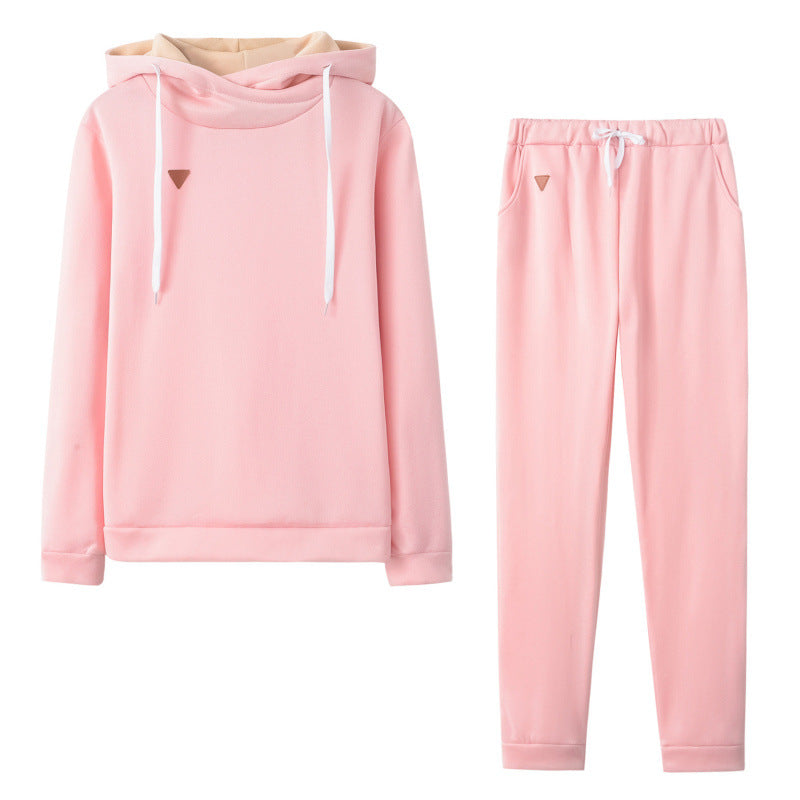 Damen Sportliches Hoodie-Set mit bequemer Passform und elastischen Hosen WW