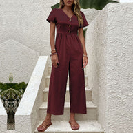 Damen Jumpsuit mit knöpfbaren Details und luftigem Schnitt WW