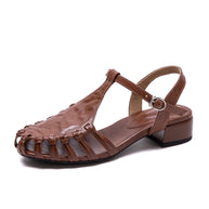 Damen Sandalen mit geflochtenem Designelement und bequemem Blockabsatz WW