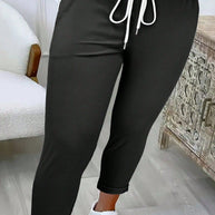 Damen Bequeme Freizeithose mit verstellbarem Taillenbund und lässigem Schnitt WW