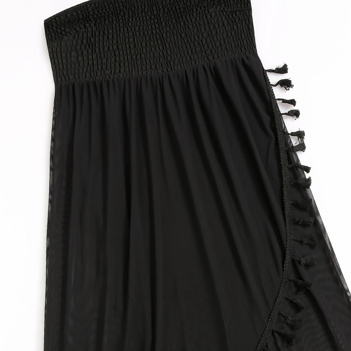 Damen Strandkleid mit raffiniertem Volant und elastischen Anpassungen WW