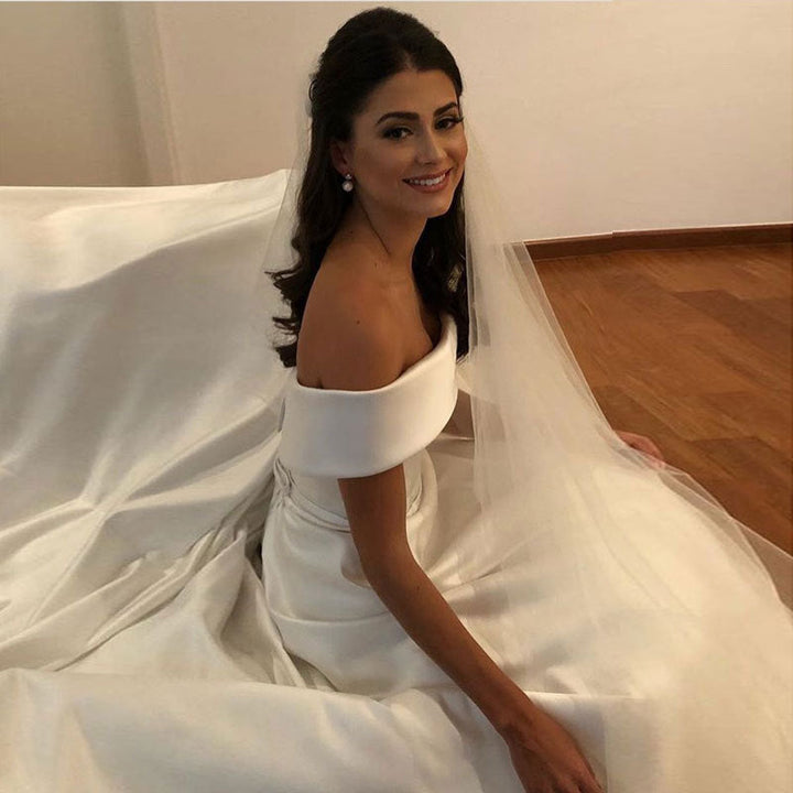 Damen schulterfreies Hochzeitskleid