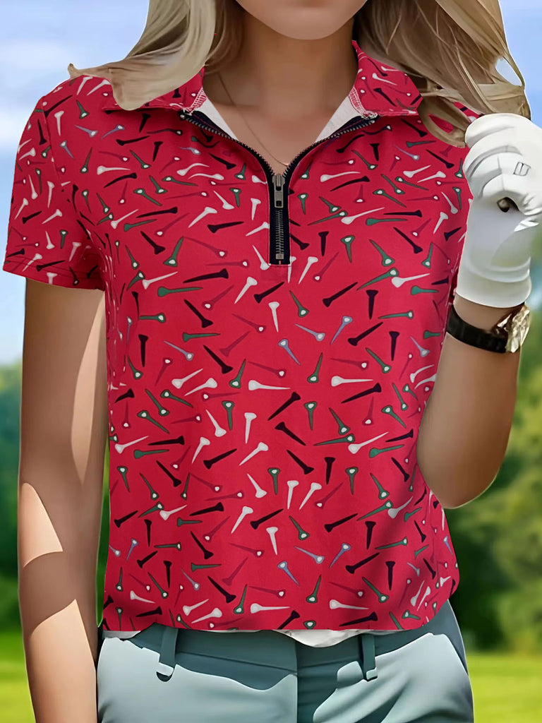 Damen Golfpoloshirt mit Reißverschluss WW