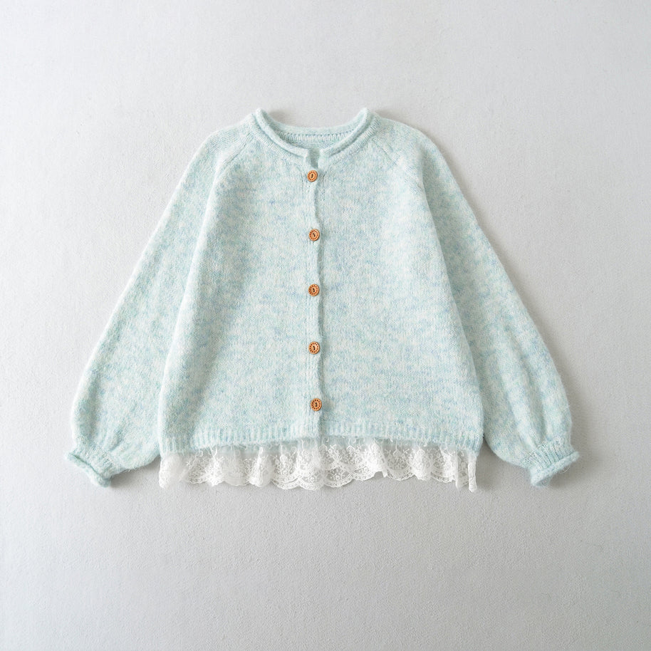 Damen Strickjacke mit elegante Spitzenverzierung WW