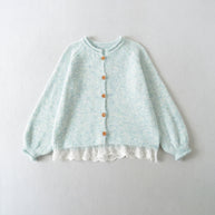 Damen Strickjacke mit elegante Spitzenverzierung WW